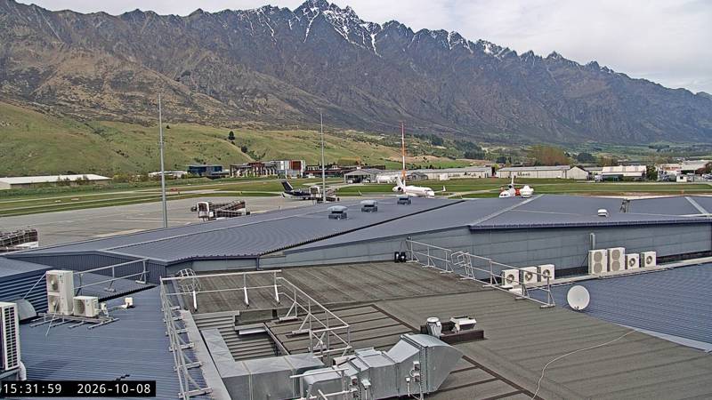 Aircraft Stands 7 & 8, with The Remarkables behind