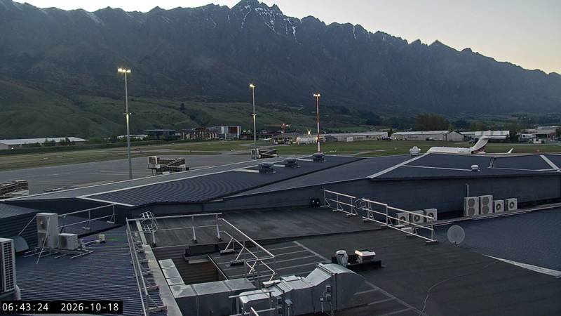 Aircraft Stands 7 & 8, with The Remarkables behind