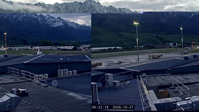 Aircraft Stands 7 & 8, with The Remarkables behind